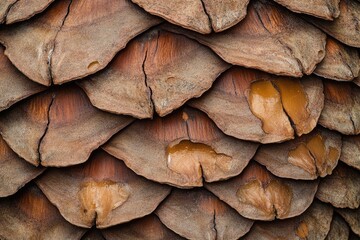 Fototapeta premium Layered Cone. Close-up Detail of Pine Cone Texture in Benissanet, Catalonia
