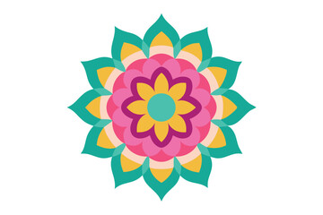 Colorful mandala in hand drawn style