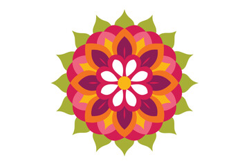 Colorful mandala in hand drawn style