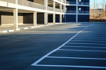 Hospital Parking Lot Construction and Housing Complex with Modern Architecture