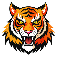 Fierce Tiger with Burning Eyes Vector Illustration - SVG, Cricut, Cut Files, Logo Icon, Clipart, Graphic Element, T-shirt Graphics