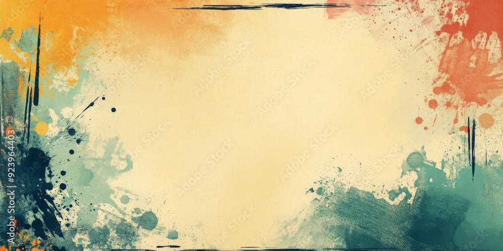 Poster this vibrant abstract background features colorful splashes, offering space for text or graphics. it