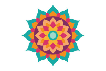 Colorful mandala in hand drawn style