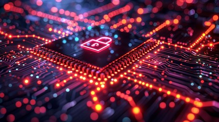 Obraz premium Data transfer and encryption concept showcasing secure communication, data privacy, and advanced tech solutions, ideal for illustrating digital security measures. high resolution Illustration, in the