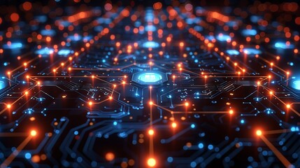 Obraz premium Artificial Intelligence (AI) and machine learning background highlighting intelligent algorithms, automated processes, and innovative tech applications, ideal for visuals. high resolution