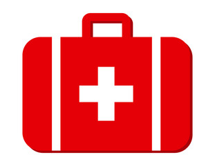 Obraz premium First Aid Kit Icon. Isolated Medical Aid Box.