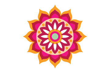 Colorful mandala in hand drawn style