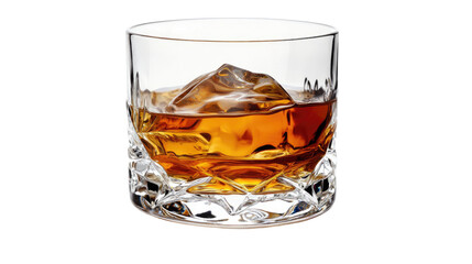 Whiskey in a glass transparent background