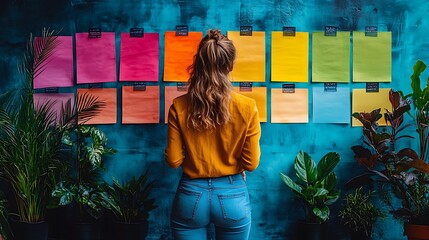 Creative workshop with idea generation exercises, right-aligned, pastel background, high resolution, 