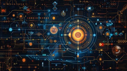 Obraz premium AI and machine learning background featuring advanced algorithms, automated processes, and innovative tech applications, perfect for illustrating intelligent technology and solutions. high resolution