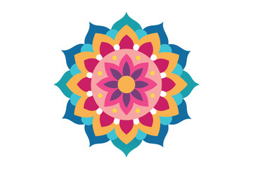 Colorful mandala in hand drawn style