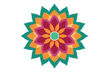 Colorful mandala in hand drawn style