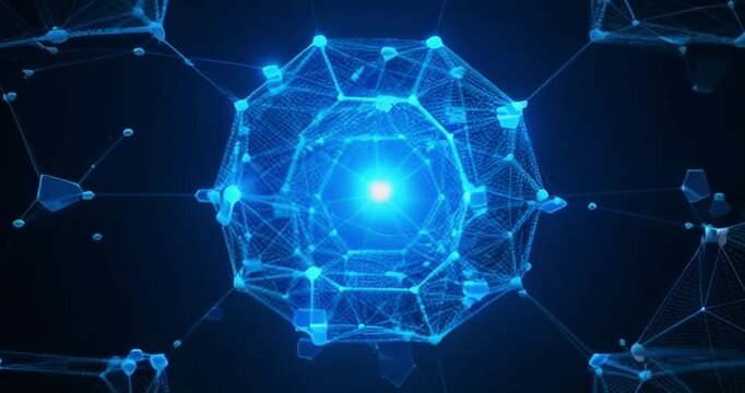Exploring a blue digital network structure in an abstract design environment