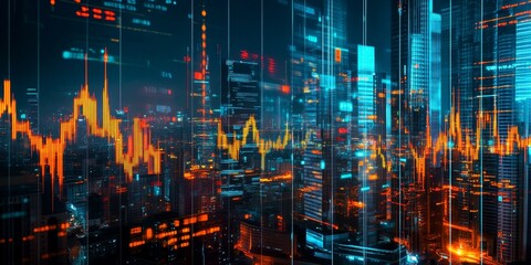 Obraz premium AI-driven analysis of the stock market, illustrating modern financial tools