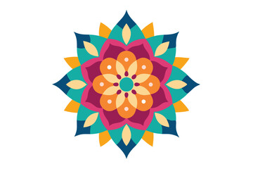 Colorful mandala in hand drawn style