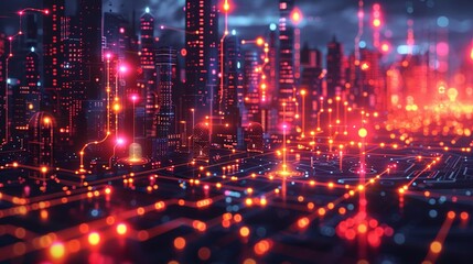 Obraz premium Quantum entanglement and computing theory design showcasing the fundamental principles of interconnected particles and their role in computational advancements. high resolution Illustration, in the