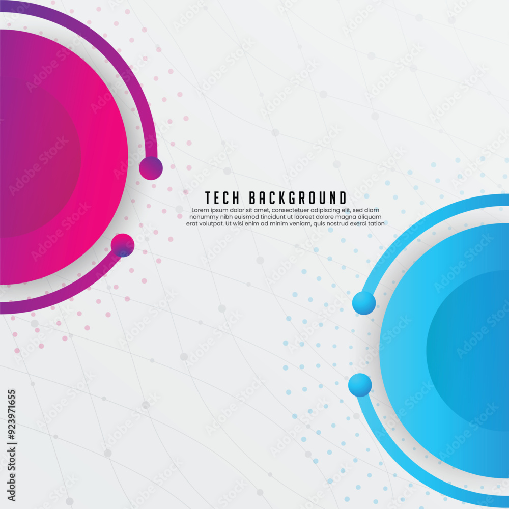 Aufkleber circle shape abstract technology background design. gradient color tech background vector. colorful 