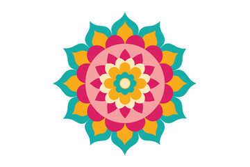 Colorful mandala in hand drawn style