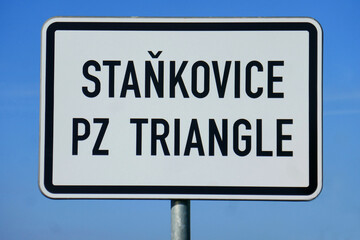 Ortsschild Staňkovice PZ Triangle