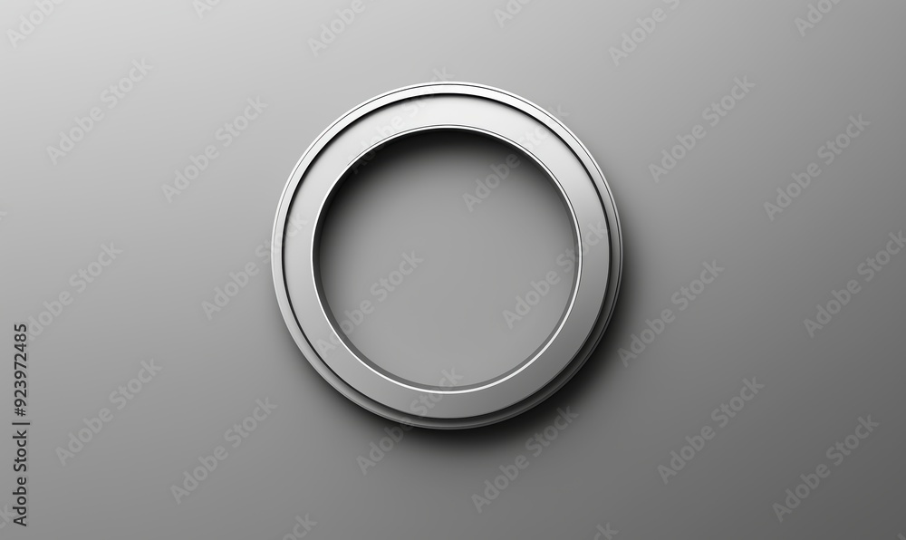 Poster a silver circle with no content. it is a perfect circle with no lines or marks. it is a simple and c