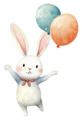Obraz premium PNG Happy rabbit celebrating animal balloon mammal.