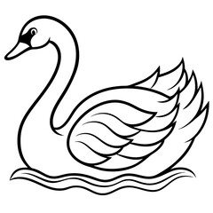 Graceful Swan with Flowing Water Vector Illustration - SVG Files, Cricut Files, Cut Files for Cricut & Silhouette, Vector Clipart, T-Shirt Graphics