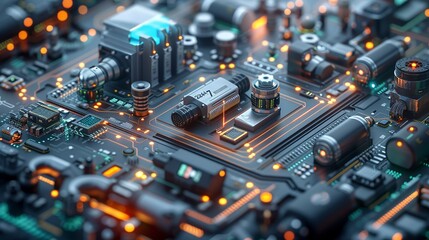 Fototapeta premium Sensors and metrology background focusing on advanced measurement techniques, precision sensors, and their role in scientific experiments and technological advancements. high resolution Illustration,