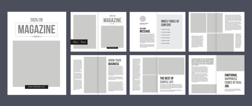 modern magazine template layout premium vector.