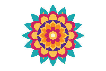 Colorful mandala in hand drawn style