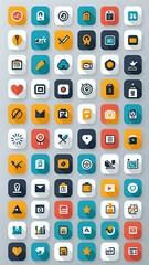 A colorful set of app icons with long shadows.