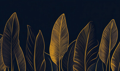 A black and gold leafy plant with a gold leafy stem