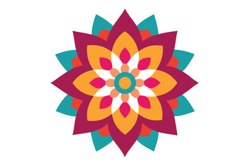 Colorful mandala in hand drawn style