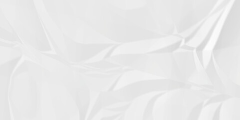 Close up texture of white crumple on a creased recycle white craft paper texture background. grunge wrinkle old paper.