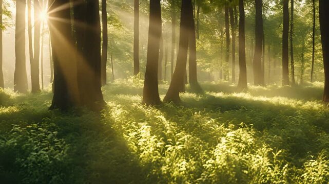 sunlight shinning down in nature