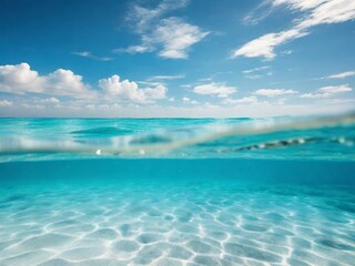 Obraz premium A stunning image capturing the crystal-clear turquoise water of a tropical ocean. 