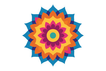 Colorful mandala in hand drawn style