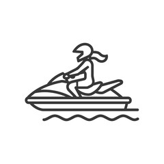 Person riding a jet ski in the water