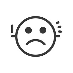 Fototapeta premium Sad Emoji With Sweat Drops