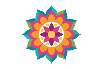 Colorful mandala in hand drawn style