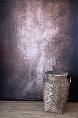 vaso cesto de cime artesanal de palha 