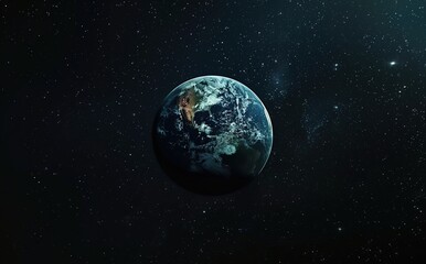 A cinematic still of the Earth floating in space