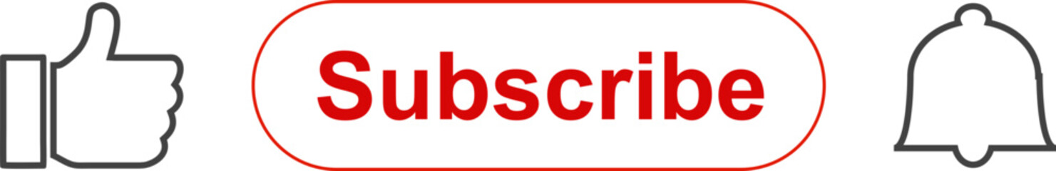Like, Subscribe, and Press Bell Icon Vector