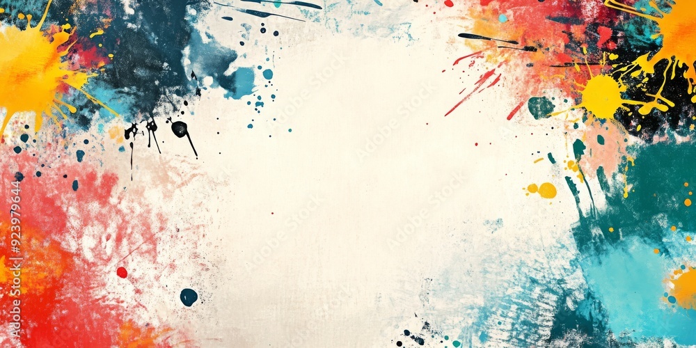 Poster this is a dynamic and colorful abstract background that features splashes of vibrant hues, making it