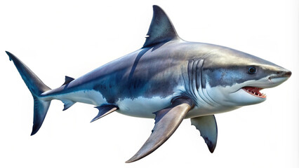 Obraz premium Shark in water, ocean, cut out transparent, white background png