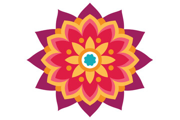 Colorful mandala in hand drawn style