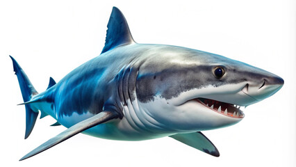 Obraz premium Shark in water, ocean, cut out transparent, white background png