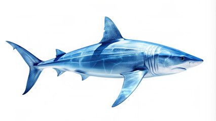 Obraz premium Shark in water, ocean, cut out transparent, white background png