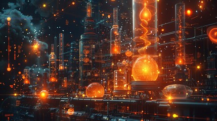 Fototapeta premium Modern scientific experiments and chaos theory background showcasing advanced research techniques, behavior of chaotic systems, and exploration of physical phenomena. high resolution Illustration, in