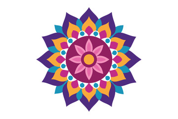 Colorful mandala in hand drawn style