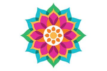 Colorful mandala in hand drawn style